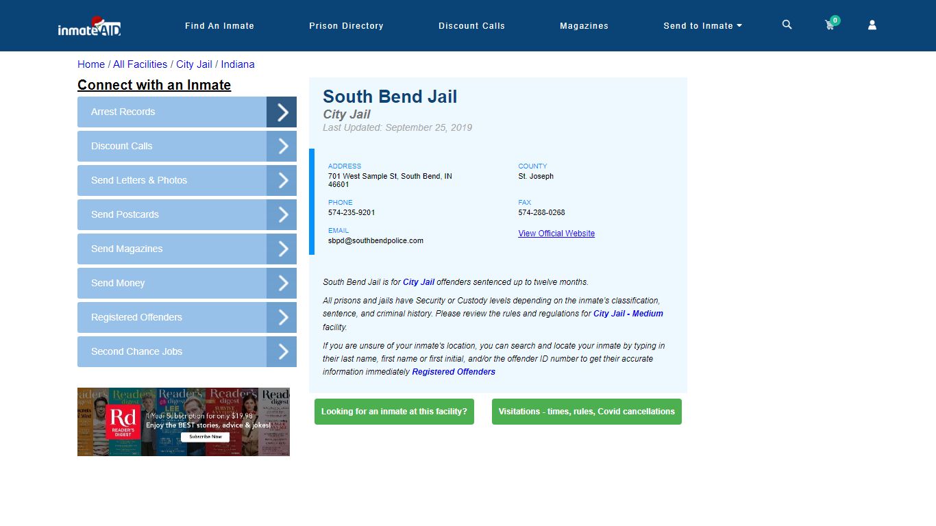 South Bend Jail | Inmate Locator